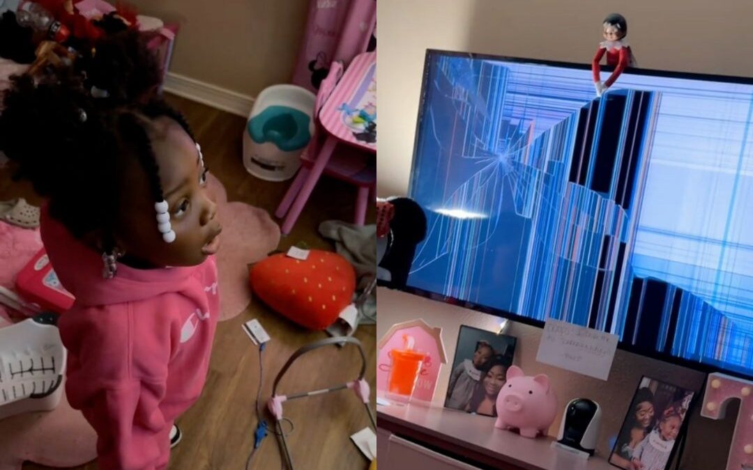 Little Girl Has Cutest Reaction to Elf on the Shelf Prank